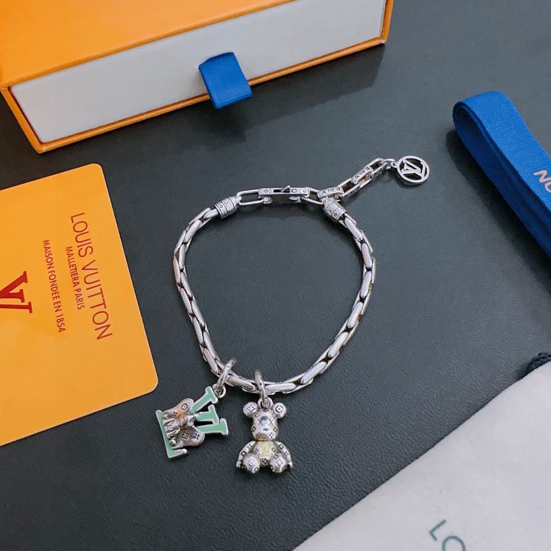 Louis Vuitton Silver Bracelet with Charms